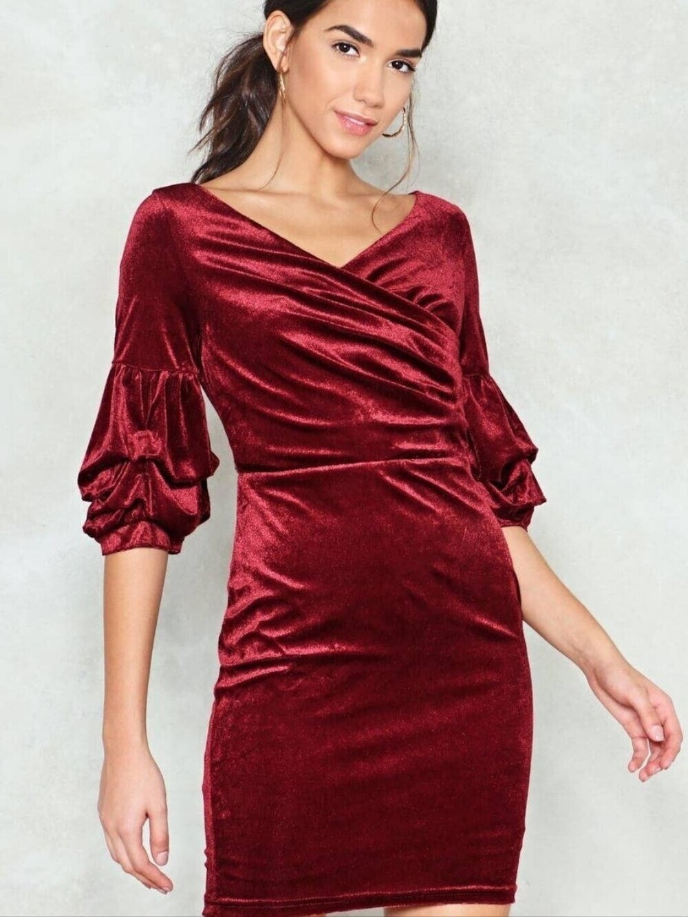 Nwt Nasty Gal Burgundy Velvet Cowl Midi Dress